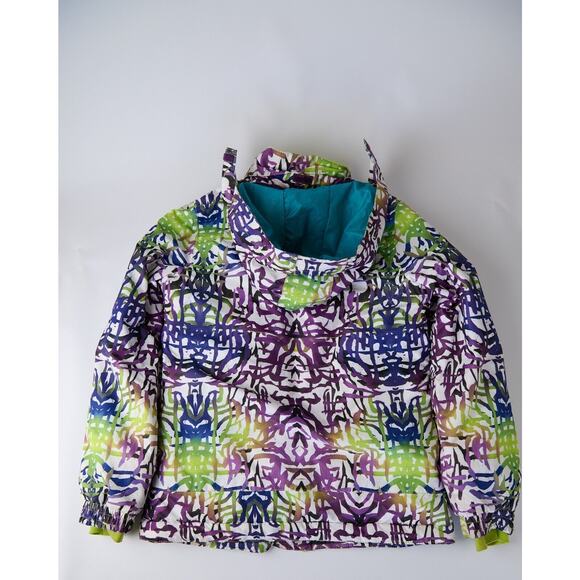 Vtg OP Ocean Pacific Women's Medium Snowboard Jacket Multicolor Hooded Y2K 90s - Picture 9 of 15